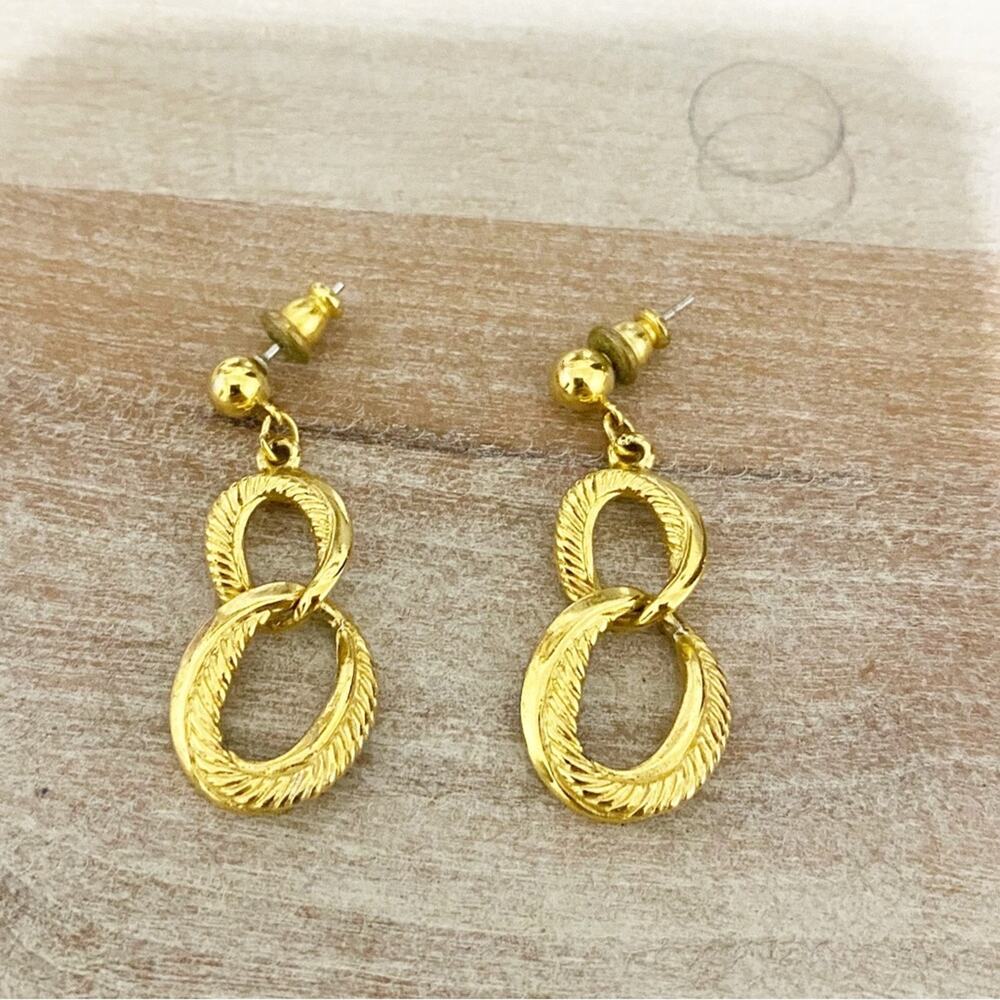 Trifari Gold Loop Earrings Studs
